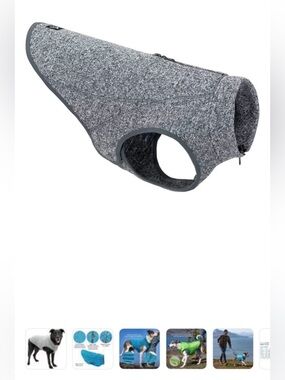 Kurgo Dog Core Sweater Vest XL Heather Grey. Easy on/off design.